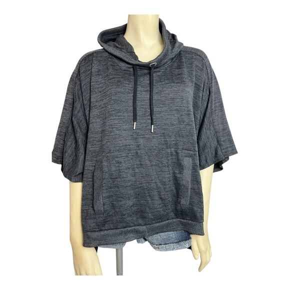 Athleta Techie Sweat Blissful Hoodie Poncho Dark Gray Women's S Athletic Running - Picture 2 of 6
